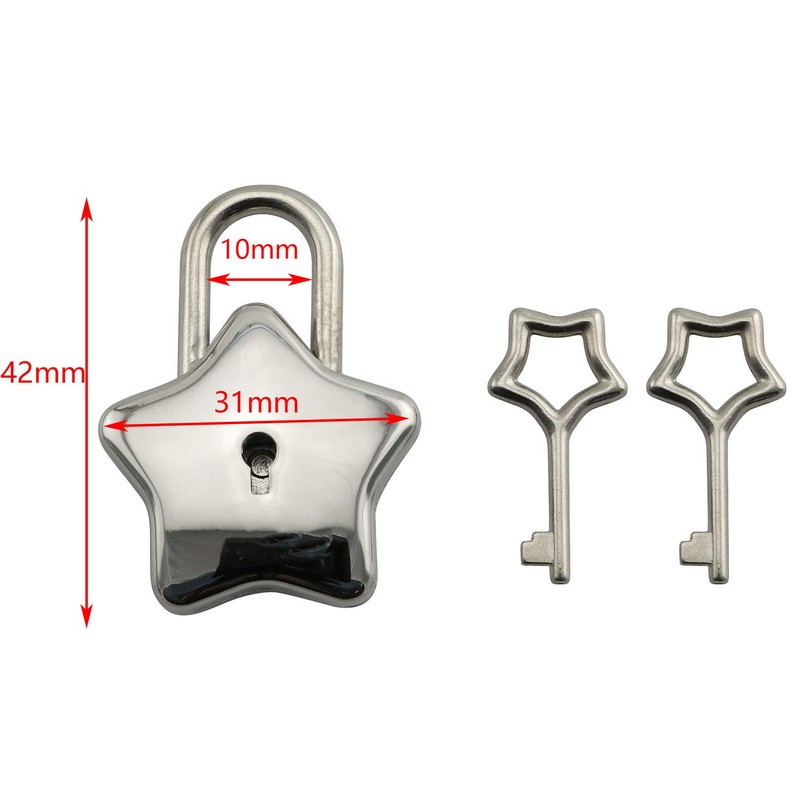 Tegg Star Shape Padlock Vintage Style Silver Tone Mini Archaize