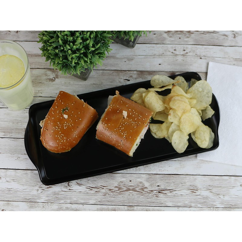 Calypso Basics, Sandwich Melamine Tidbit Tray, Black