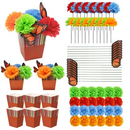 42 Pcs Mexican Table Decorations Fiesta Centerpieces for Day of the Dead
