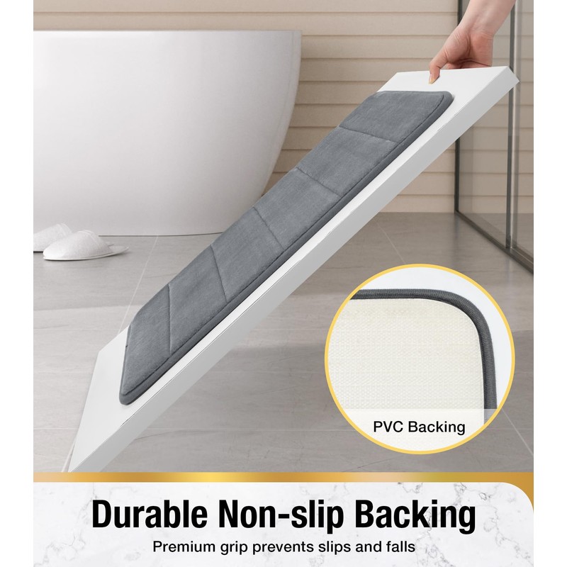 HITSLAM Memory Foam Bath Mat Non Slip, 40 x 60cm