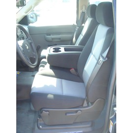 Durafit Seat Covers C1127-V1/V7 - Chevy Truck/Pickup Silverado, Avalanche and GMC Sierra LT 40/20/40 Custom Black/Gray Automotive Velor Seat Covers.