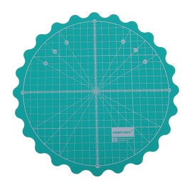 EXCEART Glass Cutting Board Rotary Self- Healing Cutting Mat Round Rotating Turntable Green Grid Cut Matt for Sewing Quilting Scrapbooking DIY Crafts Projects Fabric Green Craft Cutting Mat