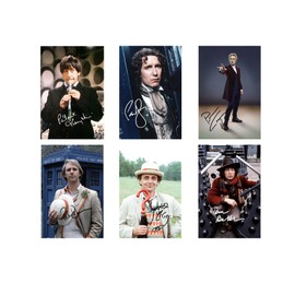 Set of All 14 Doctor Who Doctors Signed 6X4 Inch Photo Prints With Pre Printed Signatures That Would Make A Great Gift For Any Fan.