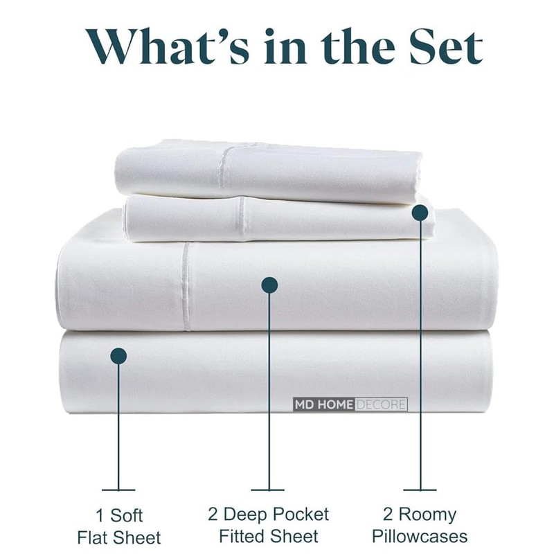 Giza Egyptian Cotton Bed Sheets Split King Size, 100% Certified