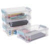 BTSKY Pack of 4 Stackable Transparent Pen Boxes, Office Supplies