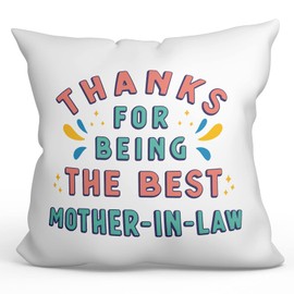 MUGFFINS MOTHER IN LAW Cushion Padding included - in English - Thanks for being the best - Funny gift - Pillow: cover and filling 15.7x15.7 inches