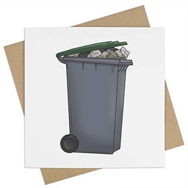 'Wheelie Bin' Blank Greeting Card (GC00045964)