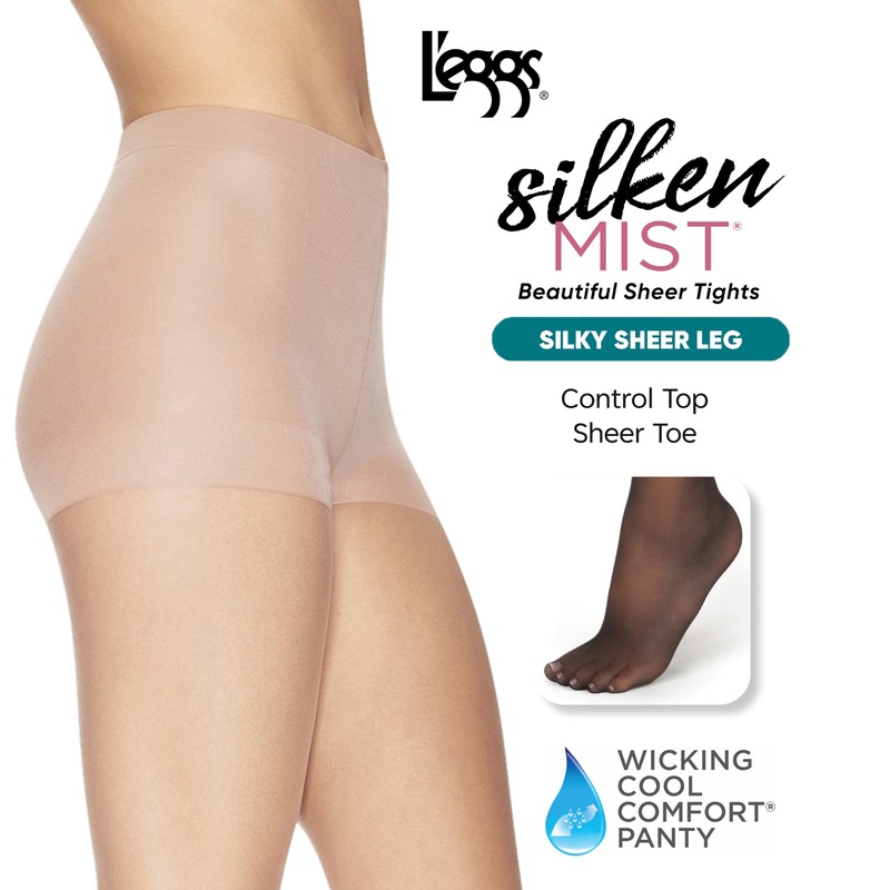 L'eggs Silken Mist Silky Sheer Women's Tights, Control Top, Sheer