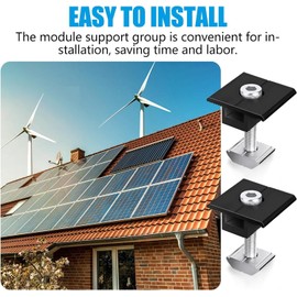 Centre Clamp 30 mm, Pack of 4 Adjustable Solar Panel Connectors, Aluminium Solar Module Holder for Photovoltaic Mounting, Robust PV Module Clamps for Secure Attachment of Solar Panels