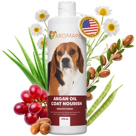 AROMAPET Argan Oil Coat Nourish Dog Shampoo - Deodorizing Dog Shampoo with Chamomile - Great for Beagle, Short Coats & Sensitive Skin - Hypoallergenic Light moisturizing with Gentle cleansers.