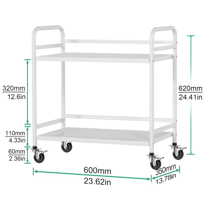 HDANI 2 Tier Under Desk Printer Stand with Storage,Microwave Storage