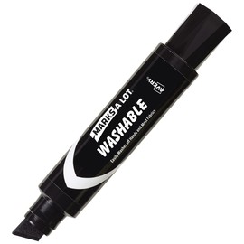 Marks A Lot Jumbo Black Washable Marker, Chisel Tip, 1 per Pack, 4 Packs, 4 Markers Total (24158)