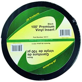 JR Products 10111 Premium Vinyl Insert - Black, 1" x 100'