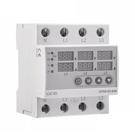 GEYA 3 Phase Over Current Protector, Over&Under voltage Protective Device (Down wiring-63A)