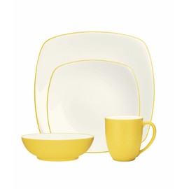 Noritake 4-Piece Colorwave Square Place Setting, Mustard