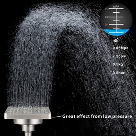 Nuodan High Pressure Rain Shower Head with Filtered - 6" Square Showerhead Filter for Remove Chlorine and Harmful Substances, Improve Hair and Skin Problems, Brushed Nickel