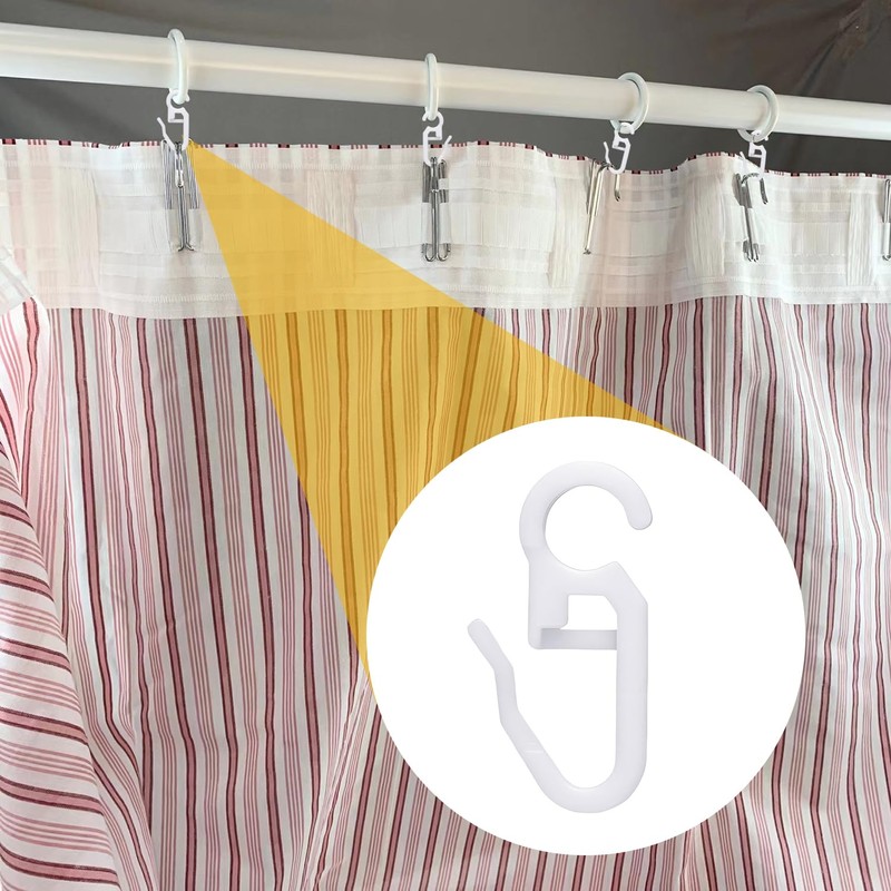 VACUBXBY 150 Pack Curtain Hooks Plastic White, Premium Drapery Hooks