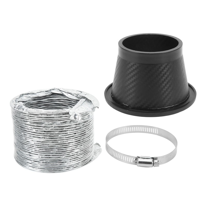 Turbo Air Intake Pipe Funnel Kit Universal Rubber Carbon Fiber