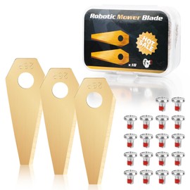 Pack of 18 Robotic Lawnmower Blades, Stainless Steel Robotic Lawnmower Blade, Replacement Blade with 18 Screws for Bosch Indego Lawn Robot (800, 1000, 1200, 350, 400, 450, Connect)