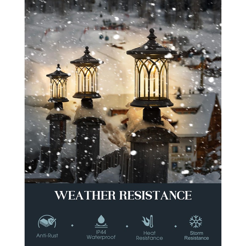 Seovix Solar Post Lights Outdoor Waterproof, Dusk to Dawn Solar