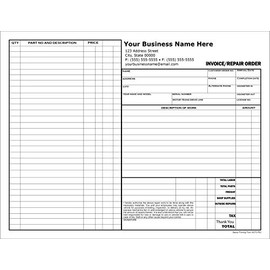 Automotive Repair Order/Invoice Form - Customized - 2 Part Carbonless Form (500)