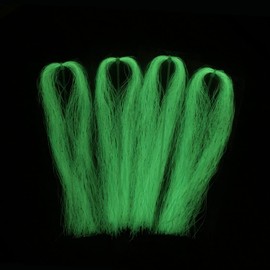 Tigofly 4 Packs/lot 0.7mm Width Luminous Glow in The Dark Shimmer Flashabou Tinsel Pike Bass Streamers Fly Tying Materials