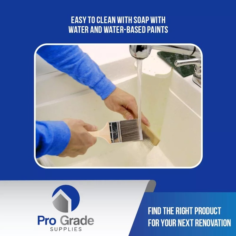 Pro-Grade 24PK 3" Flat House Wall,Trim Paint Brush Set Home