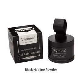Vagmine Hair-line Powder for Hair & Beard – Root Concealer & Gray Hair Coverage for Men and Women Black 5g