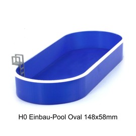 Overdrive-Racing Swimmingpool Spur H0 TT N Z - - Pool Treppe Leiter - Schwimmbad Aufstell & Einbau Becken, Pool-Set:H0 Pool Oval 148mm (Einbau)