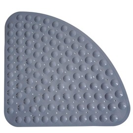 Shower Mats, Non-Slip Mat, Antibacterial, Anti-Mould, Quarter Circle, Corner Area, Bath Mats with Suction Cups for Bathtub, Shower (54 cm x 54 cm, Grey)