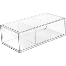 Organizador de accesorios para el cabello para niñas, organizador de ligas para el cabello de acrílico transparente, para diademas, lazos, lindo contenedor de cajón de almacenamiento