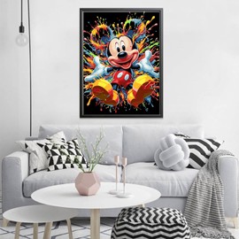 cdsnxore Paint by Numbers for Adults- Cartoon Mouse Painting by Number Kits On Canvas, Anime Craft Art Painting Kit Acrylic Pigment Drawing Paintwork Decor(12x16inch) (Yellow)