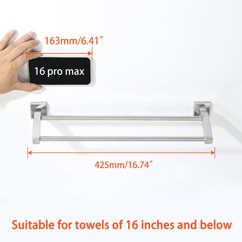 Alise Bath Double Towel Bars Towel Racks for Bathroom,Wall Mount