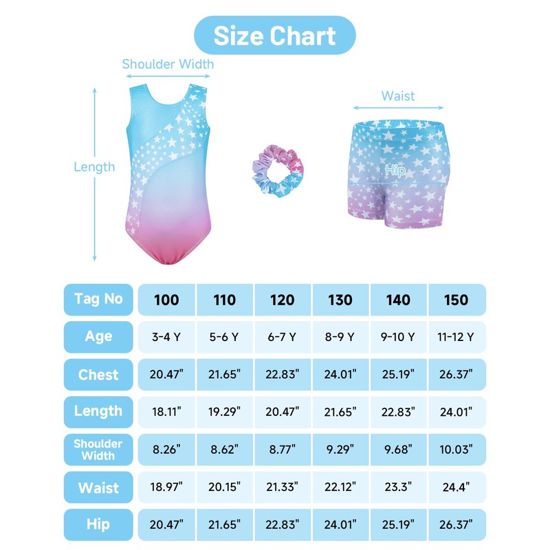 JiAmy Gymnastics Leotards for Girls, 3Pcs Sleeveless Athletic Outfit Sparkly