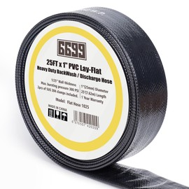 6699 1”x 25FT Discharge Pool Hose PVC Lay Flat Backwash Hose with Clamps Easy to Connect to Pump for Water Drainage