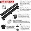 32 Inch Linear Shower Drain, Matte Black Shower Drain,Removable Grate,