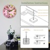 AZCXOIC Pink Wall Clocks Battery Operated,Pink Butterfly Flower Clock for