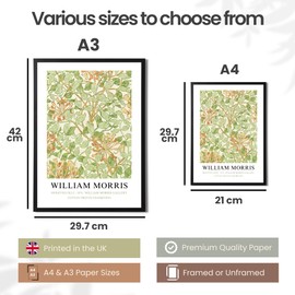 State Media Vision William Morris Poster – Famous Artist Drawing - Stylish Home Decor in a Variety of Sizes (Honeysuckle, A4 Print Only)