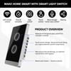 Smart Wall Light Switch, 2.4GHz 2 Gang WiFi Touch Switches,