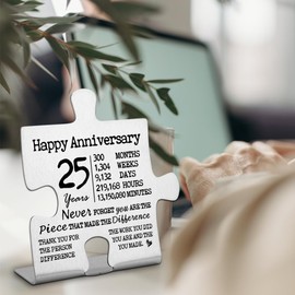 25 year Work Anniversary Plaque gifts for Employee, Thank you Appreciation gifts for Coworkers Staff, 25 year Work Anniversary for Her Him, Happy 25th Work Anniversary Decorative Signs-DX207