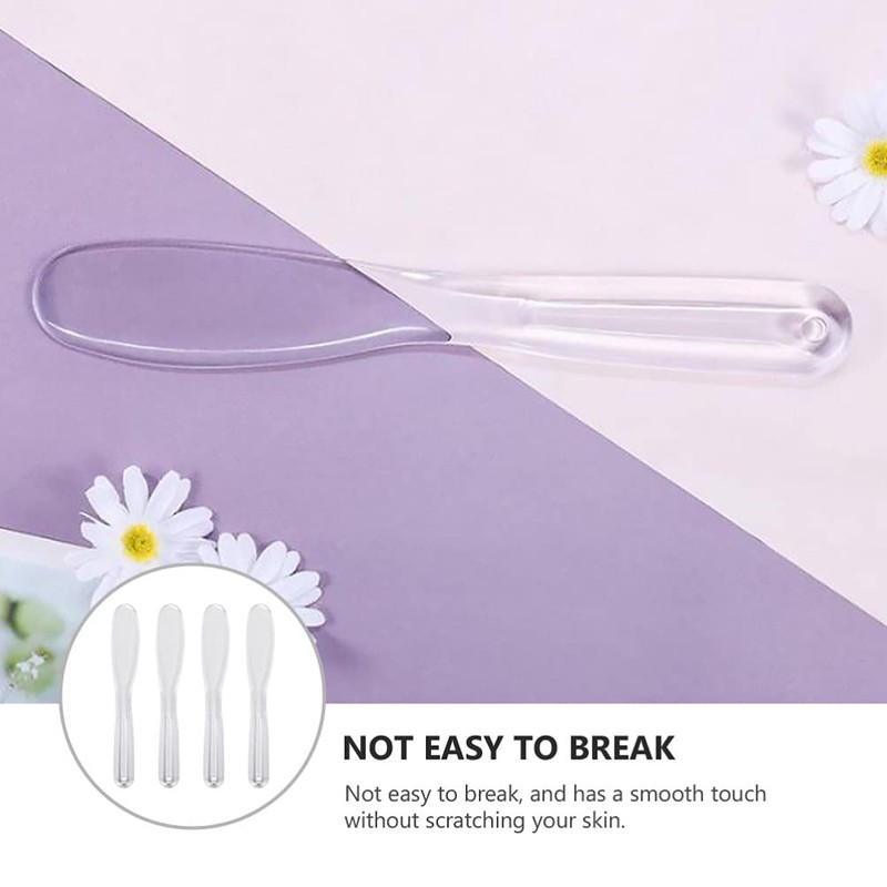 Minkissy 4pcs Cosmetic Spatula Plastic Facemask Stirring Stick Makeup Scoop