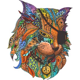 Eureka Rainbow Wooden Puzzle Pirate Cat