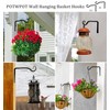 POTWPOT Hanging Basket Bracket, 2 Pack Wall Hook Hanging Plant