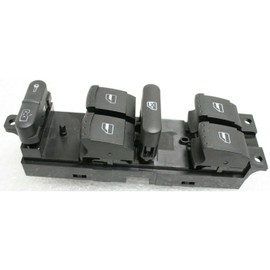 JXWNDPK 1pc Power Door Window Control Switch Front Left Driver Side Black with 6 Buttons for VW for Golf 1999-2006 for Jetta 1999-2005 for Jetta City 2007-2008 for Passat 1998-2005