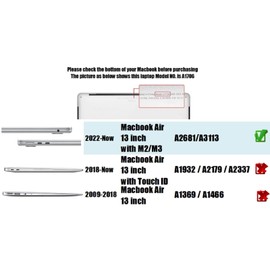 Se7enline Compatible with MacBook Air 13.6" Case M4/M3/M2 2025-2022 Model A3240 A3113 A2681, 2-in-1 PU Leather Folio & TPU Keyboard Cover, Shockproof Protective Case - Black