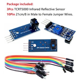 WWZMDiB 3Pcs 3.3-5V TCRT5000 Infrared Reflective Sensor IR Photoelectric Switch Barrier Line Obstacle Avoidance Module Tracing Sensor Tracing Module for Arduino Smart Car Robot