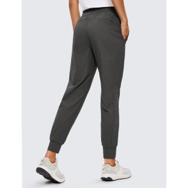 CRZ YOGA Athletic High Waisted Joggers for Women 27.5" - Lightweight Workout Travel Casual Outdoor Hiking Pants with Pockets Mountain Green Small