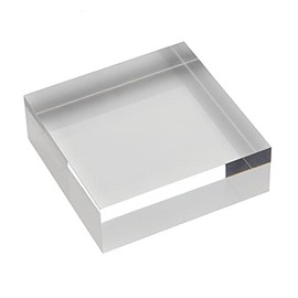 Square Acrylic Block 80 x 80 x 20 mm Transparent, All-Round Shiny Polished Side Edges/Acrylic/Acrylic Glass Zeigis®