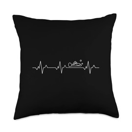 Tropical Fish for Aquarium Designs Plecostomus Fish Heartbeat or ECG Pulse for Aquarium Lovers Throw Pillow, 18x18, Multicolor