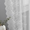 Kotile White Lace Cafe Curtains 45 Inch Length for Kitchen